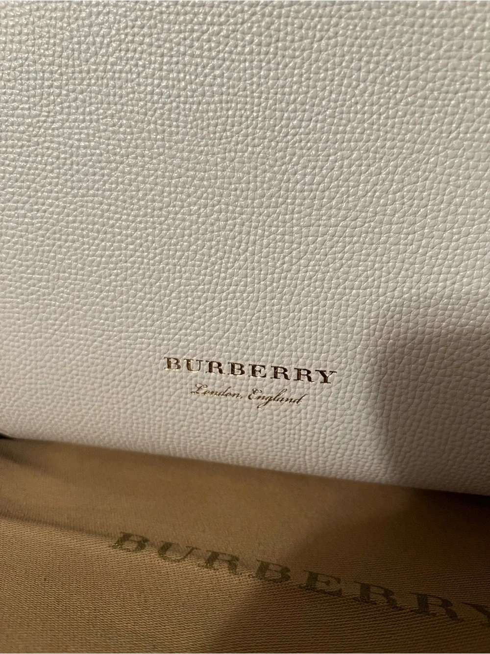 Burberry Black & White Leather Tote